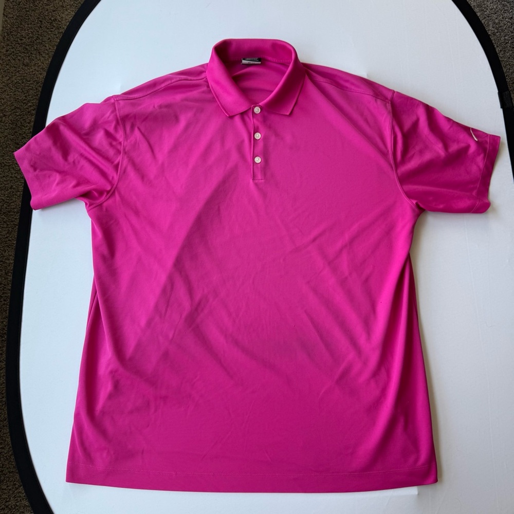 Men’s Nike Golf Nike Dri-Fit Fairway Lincoln Mazda Pink Golf Polo Shirt Size XXL